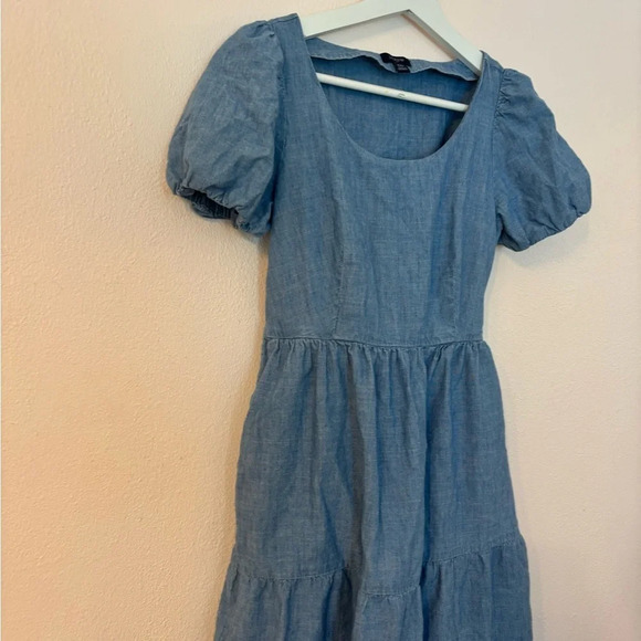 J CREW DENIM CHAMBRAY DRESS SIZE 00 - Picture 2 of 5